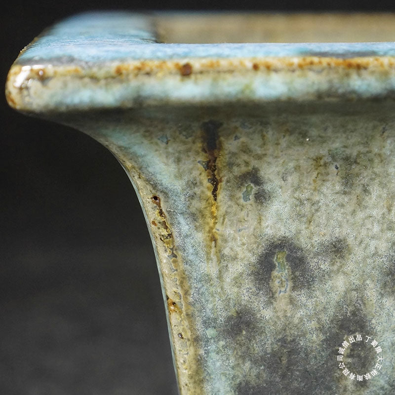 15.6" (39.6cm) Große Rechteckige Hochtemperatur Rote Glasierte Bonsai-Schale