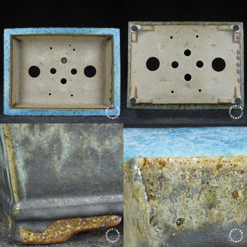 15.6" (39.6cm) Große Rechteckige Hochtemperatur Rote Glasierte Bonsai-Schale