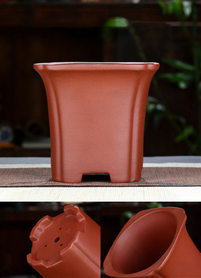 4.7" (12 cm) tiefe quadratische traditionelle Kaskaden-/Halbkaskaden-Bonsai-Töpfe