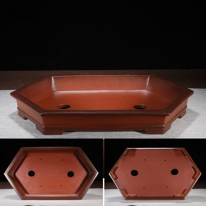 20.2 inch (51.5cm) Extra Large Shallow Hexagonal Bonsai Forest Pot