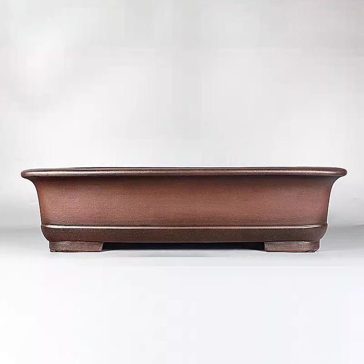 20.4 inch (52cm) Extra Large Rectangular Brown Dual Tone Bonsai Pot w Recessed Base