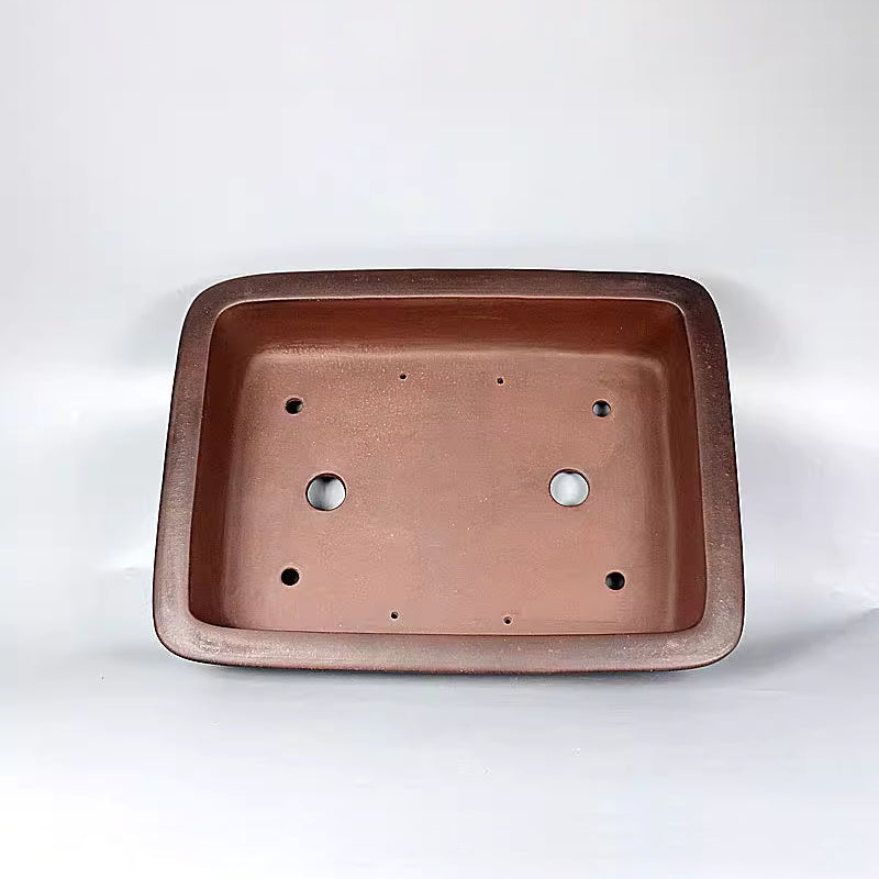 20.4 inch (52cm) Extra Large Rectangular Brown Dual Tone Bonsai Pot w Recessed Base Inner View
