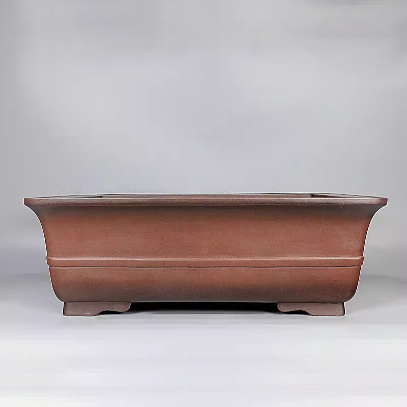 20.4 inch (55cm) Extra Large Rectangular Unglazed Deep Bonsai Pot w Mid-Body Raised Band