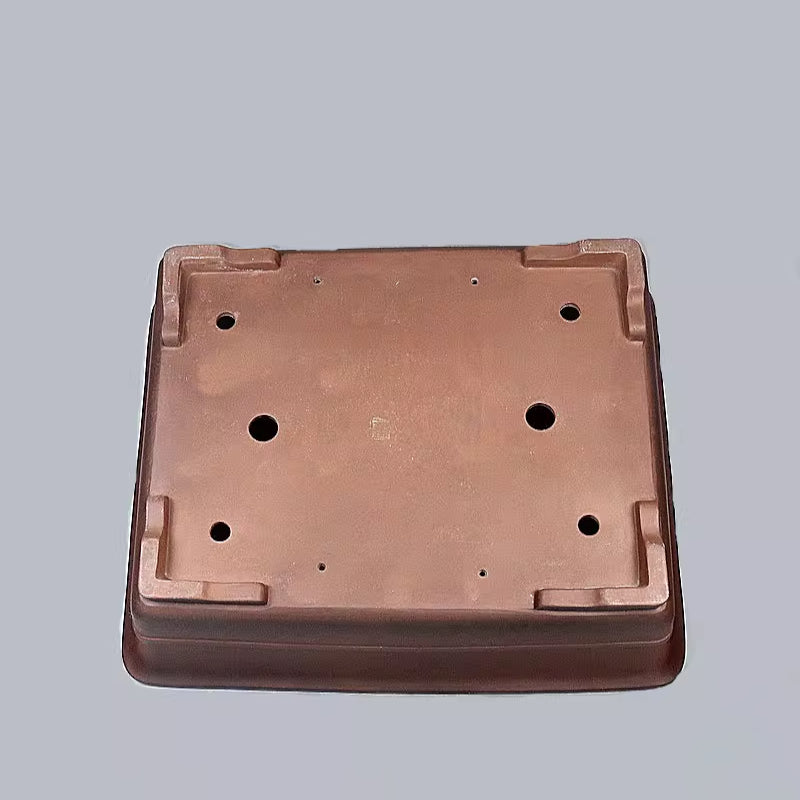 20.4 inch (55cm) Extra Large Rectangular Unglazed Deep Bonsai Pot w Mid-Body Raised Band Bottom View