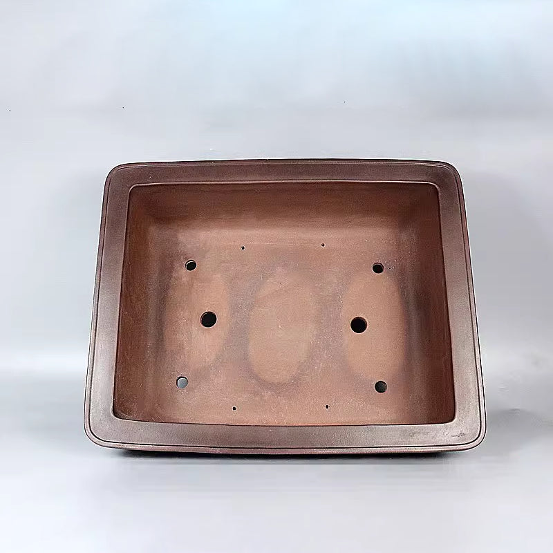 20.4 inch (55cm) Extra Large Rectangular Unglazed Deep Bonsai Pot w Mid-Body Raised Band Inner View