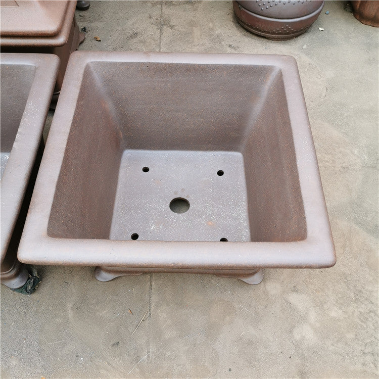 20.4 inch Extra Large 12.2 inch Deep Square Flared Premium Semi Cascade Bonsai Pot Inner View
