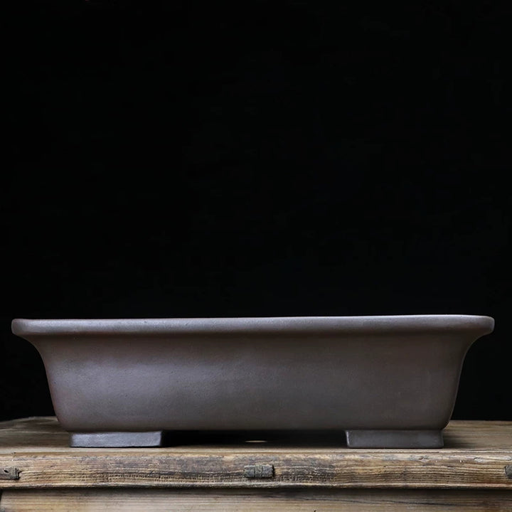 20.6 inch (52.5cm) Extra-Large Flared Rectangular Wood-Fired Unglazed Bonsai Pot