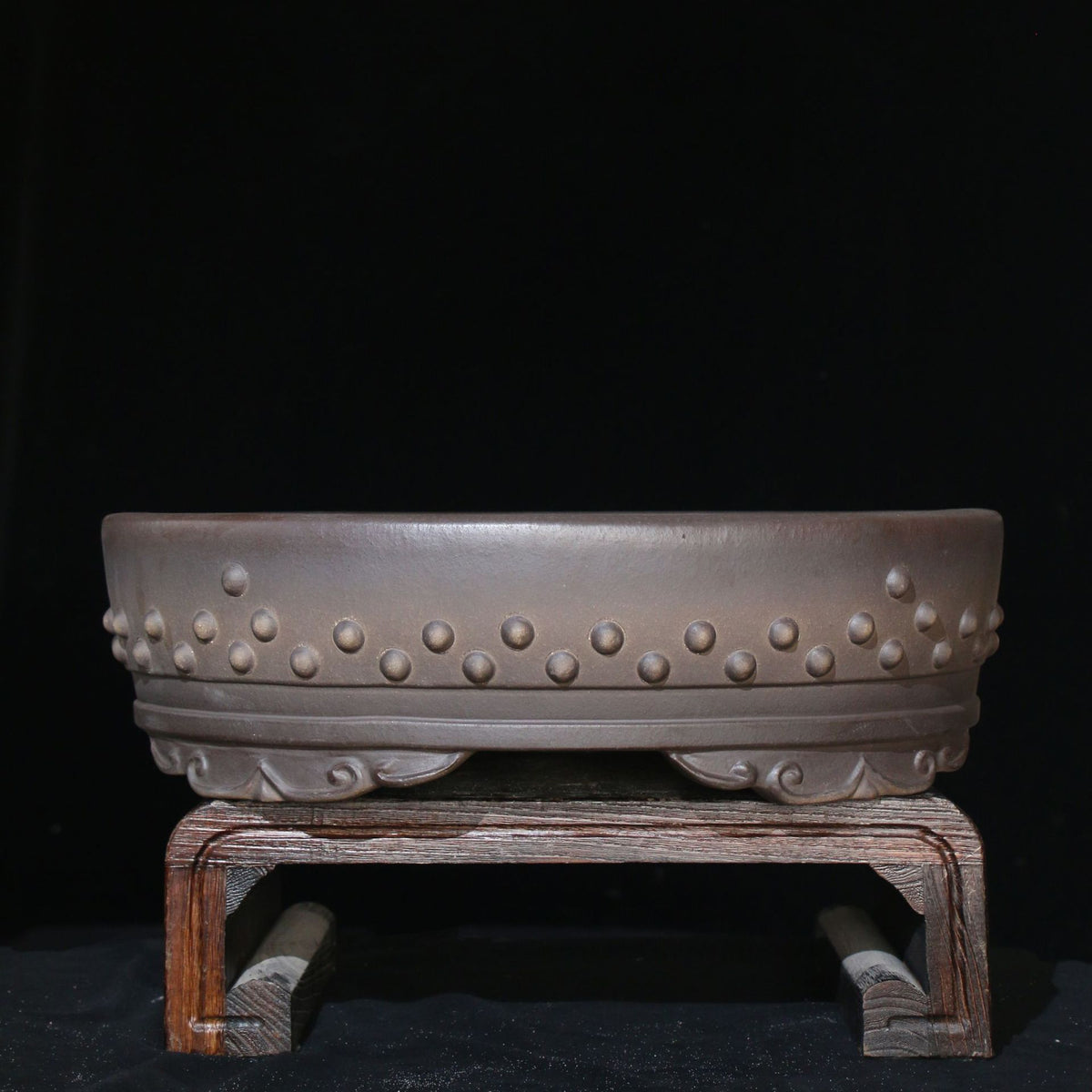 20.8" (53cm) Extra Large Premium Oval Drum Bonsai Pot w Raised Feet & Rivets