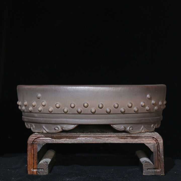 20.8" (53cm) Extra Large Premium Oval Drum Bonsai Pot w Raised Feet & Rivets