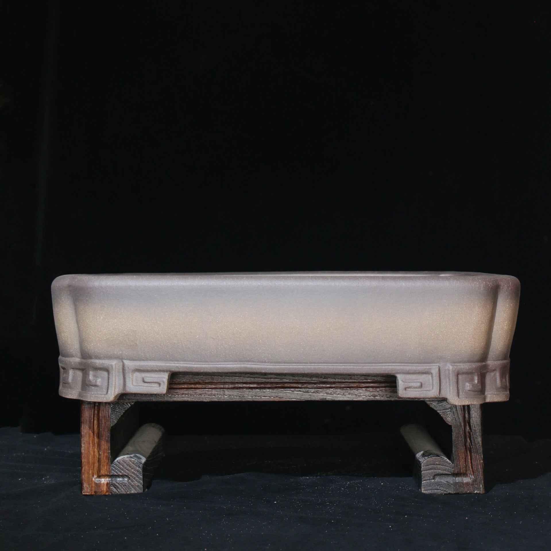 20.8" (53cm) Extra Large Rectangular Bonsai Pot w Ornamental Feet