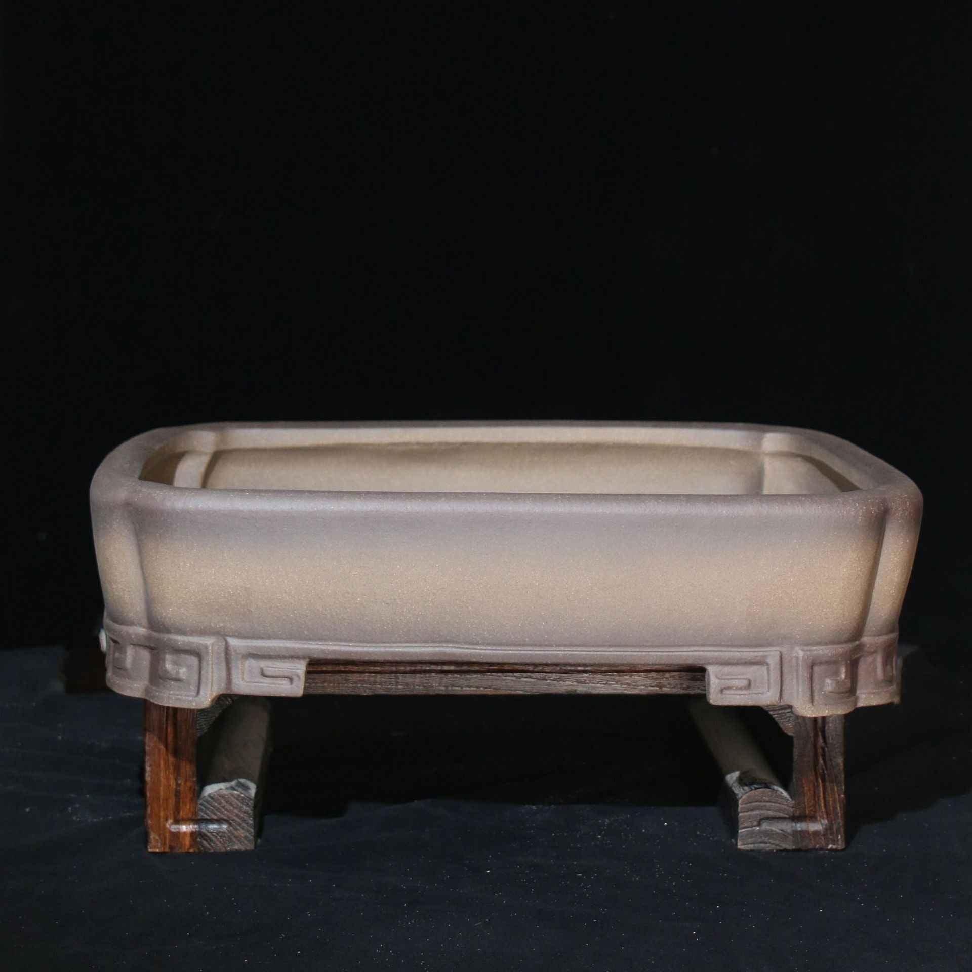 20.8" (53cm) Extra Large Rectangular Bonsai Pot w Ornamental Feet