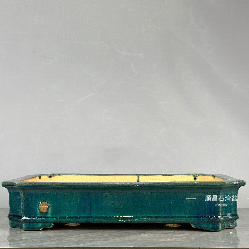 20.8" (53cm) Extra Large Rectangle Exclusive Drip Glaze Bonsai Pots Forest Pots Green Color