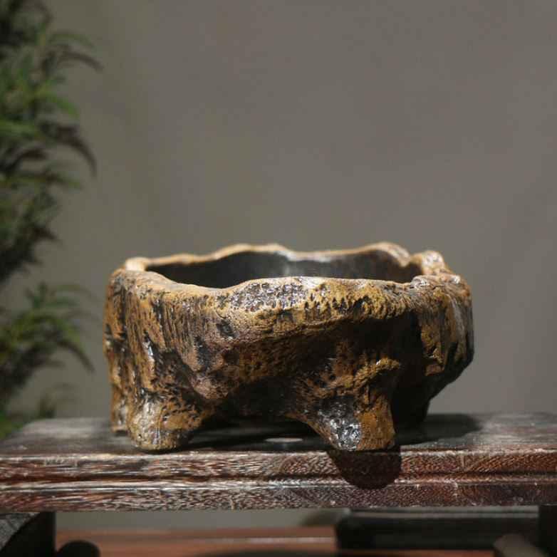 20.8" (53cm) Extra Large Unique Abstract Rugged Rock-Style Bonsai Pot