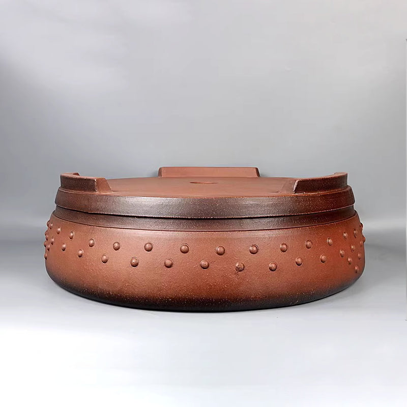 20.8 inch (53cm) Extra-Large Round Dual Tone Premium Drum Bonsai Pot Upside Down View