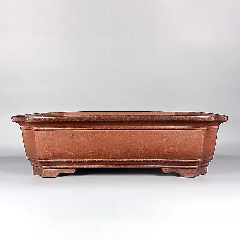 20.8 inch (53cm) Extra Large Rectangle Unique Bonsai Pot w Raised Lines, Chamfered Corners