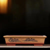20.8 inch (53cm) Extra Large Rectangular Bonsai Pot w Chinese Calligraphy Yellow Color