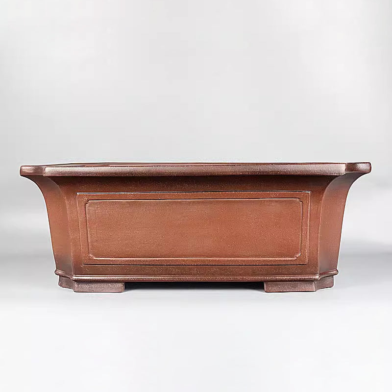 20 inch (51cm) Extra Large Corer-Cut Rectangular Traditional Unglazed Deep Bonsai Pot