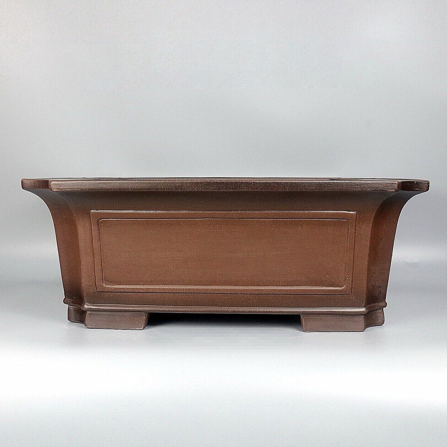 20 inch (51cm) Extra Large Rectangular Corner-Cut Dual Tone Unglazed Deep Bonsai Pot