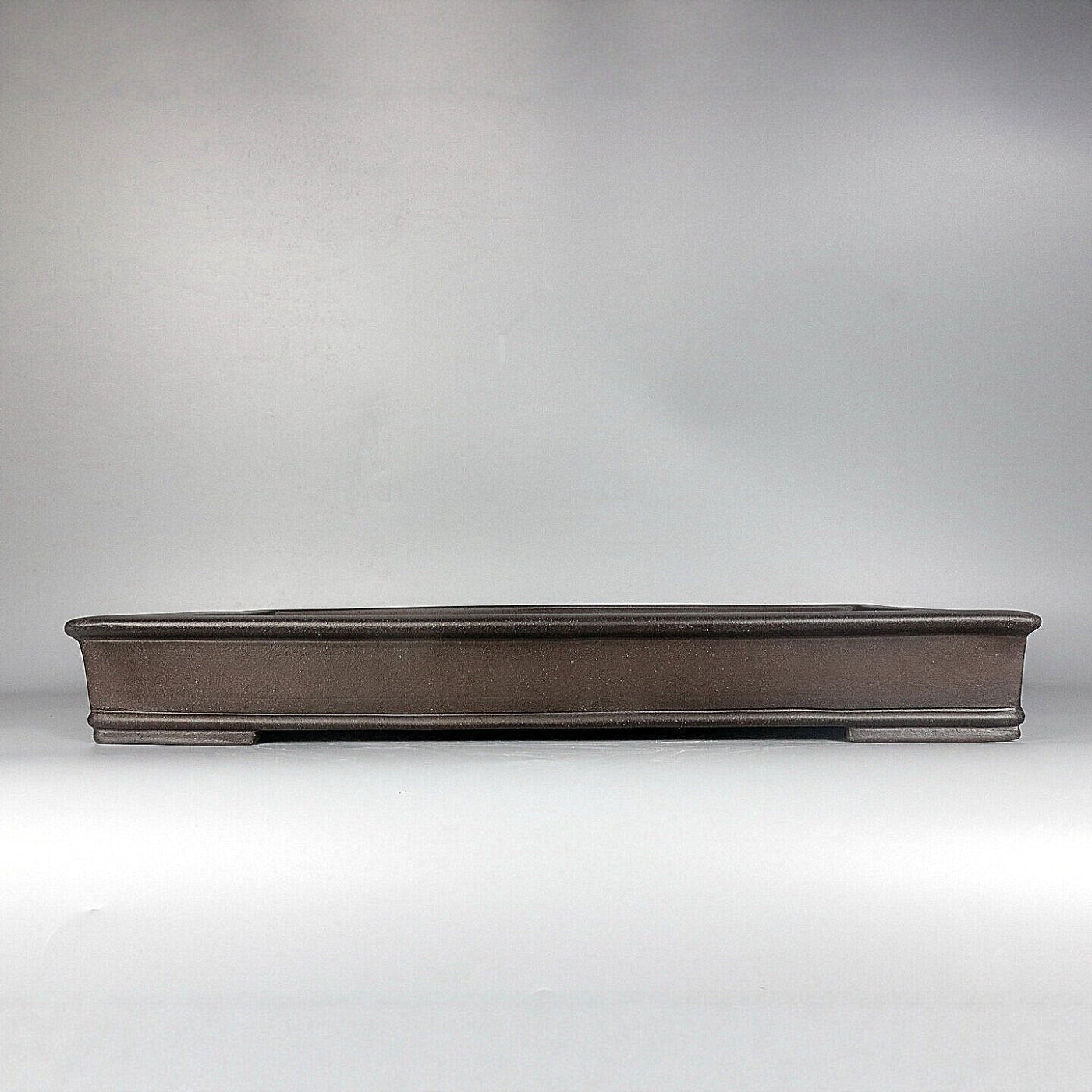 20 inch (51cm) Extra Large Shallow Rectangular Dark Brown Unglazed Minimalist Forest Bonsai Pot