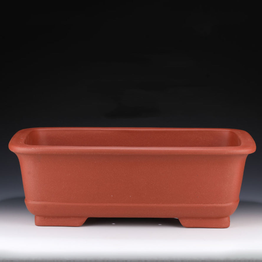 20 inch Extra Large Rectangular Traditional Yixing Clay Bonsai Pot Orange Color