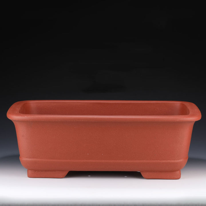 20 inch Extra Large Rectangular Traditional Yixing Clay Bonsai Pot Orange Color