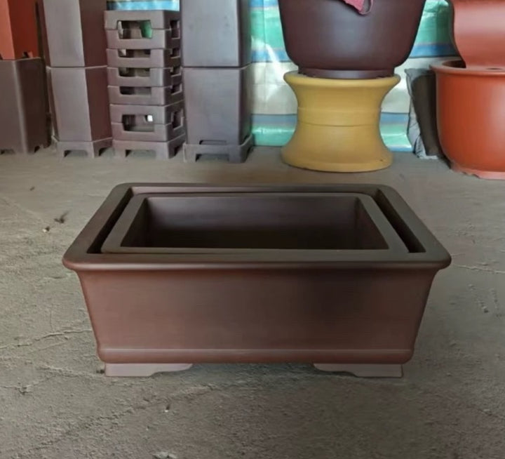 21.2" Extra Large Rectangular Handmade Premium Bonsai Pot Color 2