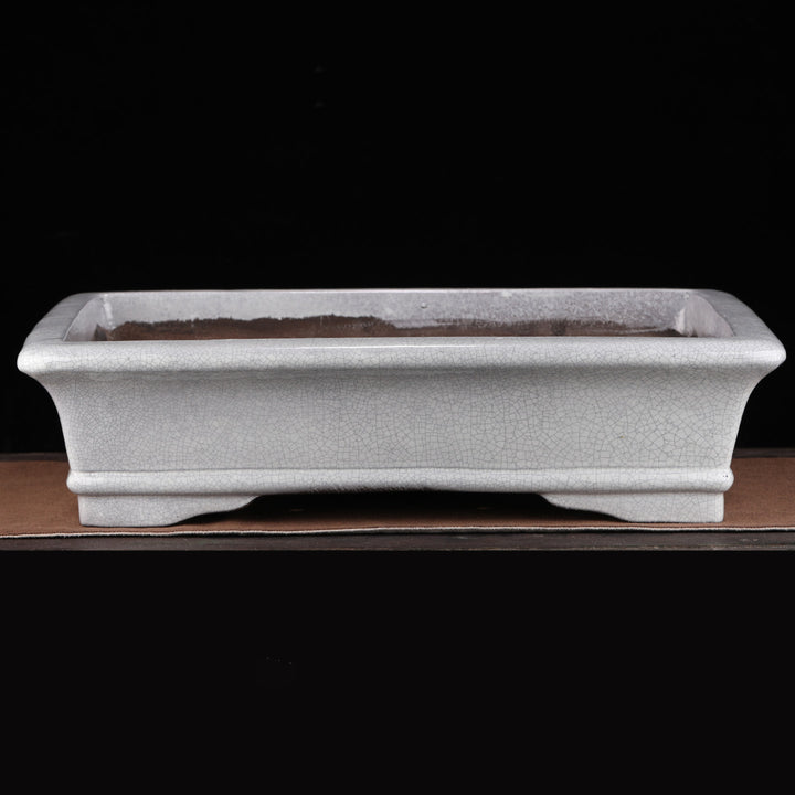 21.2 inch (54cm) Extra Large Flared Rectangular White Glazed Bonsai Pot