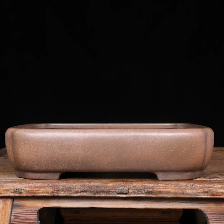 21.2 inch (54cm) Extra Large Indented Corner Rectangular Traditional Unglazed Bonsai Pot