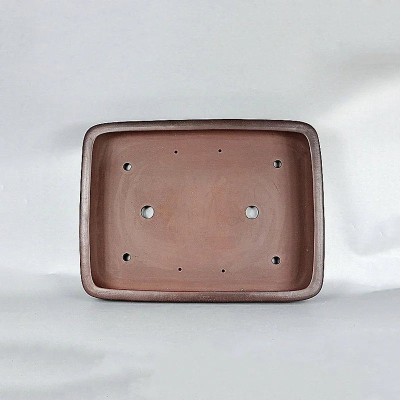21.2 inch (54cm) Extra Large Premium Deep Brown Clay Rectangular Bonsai Pot Inner View