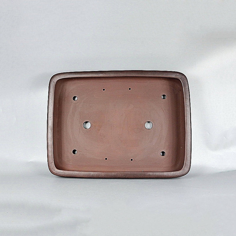 21.2 inch (54cm) Extra Large Premium Deep Brown Clay Rectangular Bonsai Pot Inner View