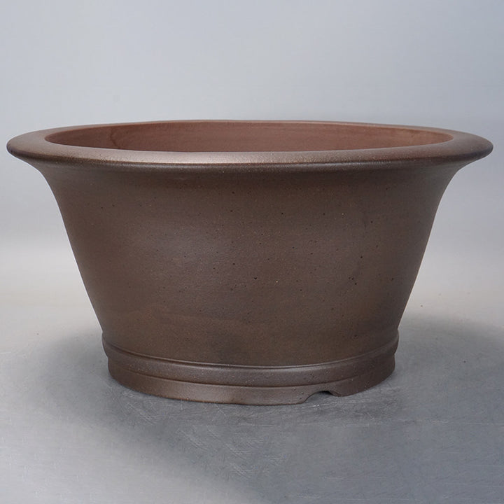 21.2 inch (54cm) Wide 11" (28cm) Deep Flared Round Unglazed Semi Cascade Bonsai Pot
