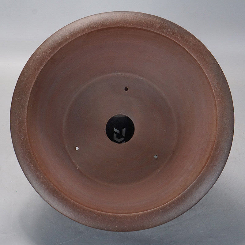 21.2 inch (54cm) Wide 11" (28cm) Deep Flared Round Unglazed Semi Cascade Bonsai Pot Inner View