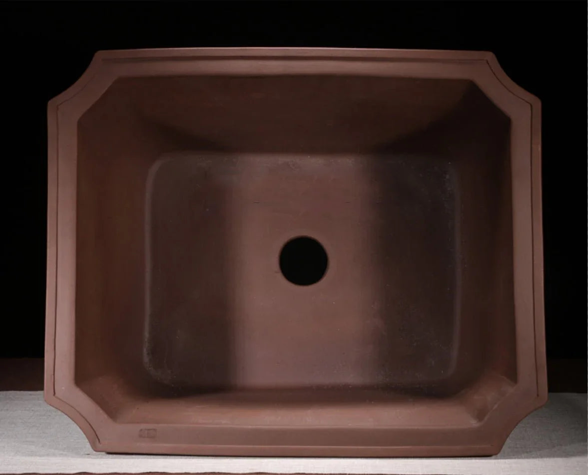 21.2" x 16.9" x 11" Extra Large Bonsai Pot w Chinese Calligraphy Inner View