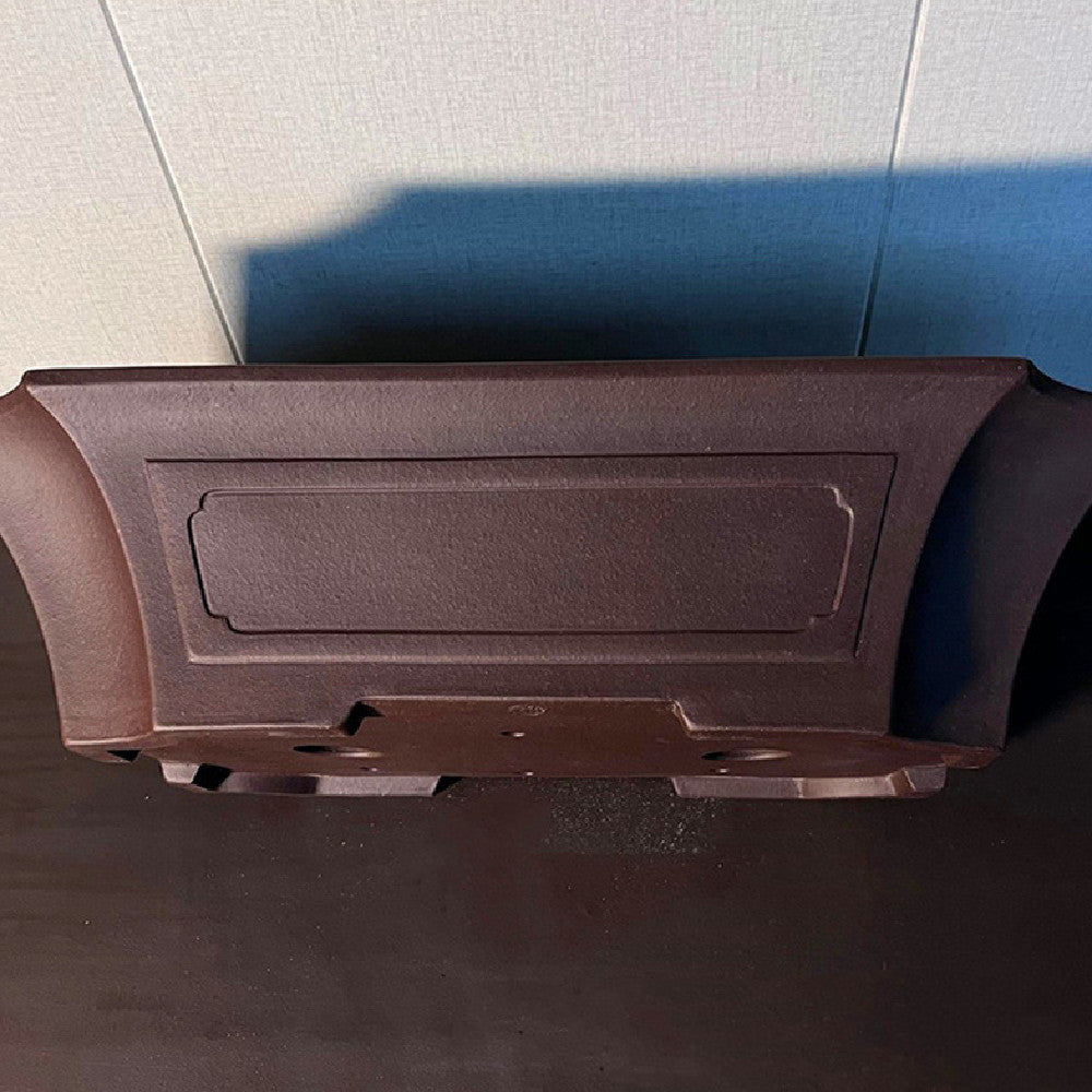 21.6" (55cm) Extra Large Flared Rectangular Bonsai Pot w Corner Cut Design Side View