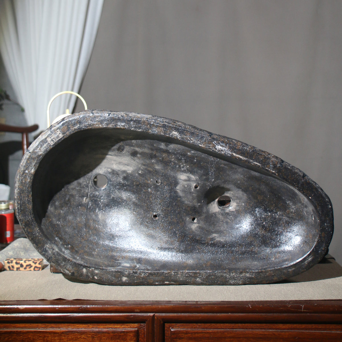 21.6" (55cm) Handcrafted Rocky Mountain-Inspired Bonsai Forest Pot Inner View