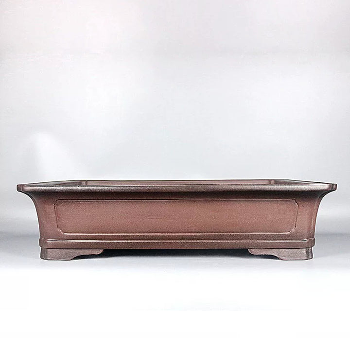 21.6 inch (55cm) Extra-Large Rectangular Indented Corner Traditional Unglazed Bonsai Pot