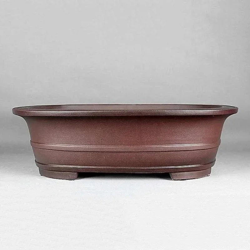 21.6 inch (55cm) Extra Large Oval Bonsai Pot w Flared Rim & Band Detailing