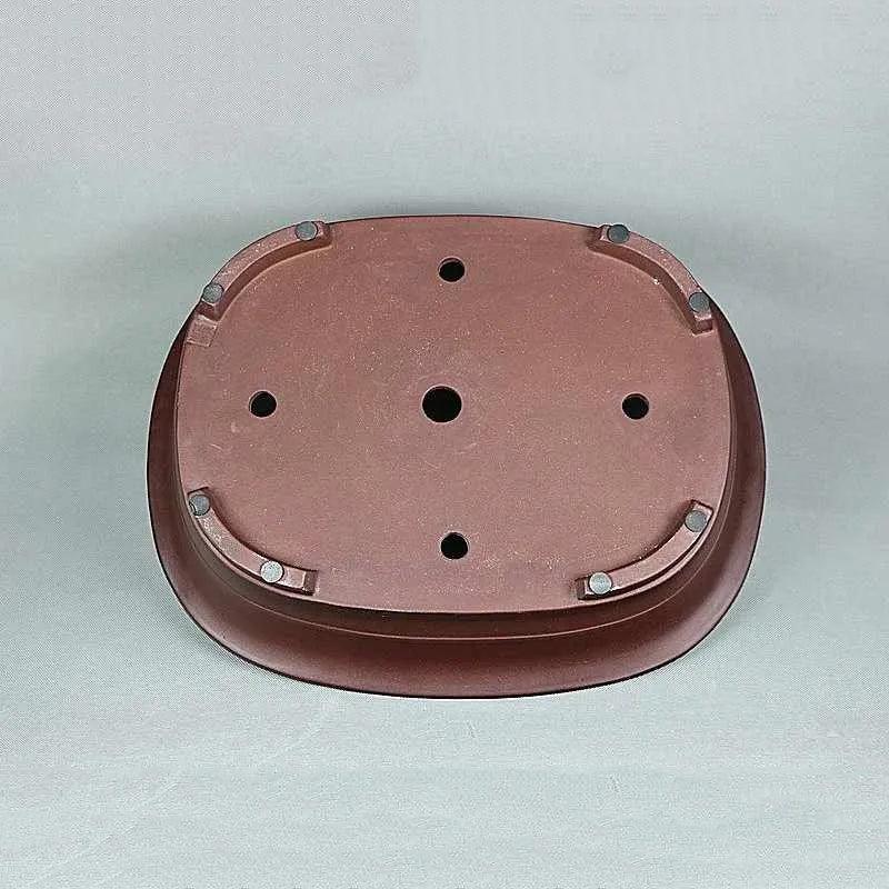 21.6 inch (55cm) Extra Large Oval Bonsai Pot w Flared Rim & Band Detailing Bottom View