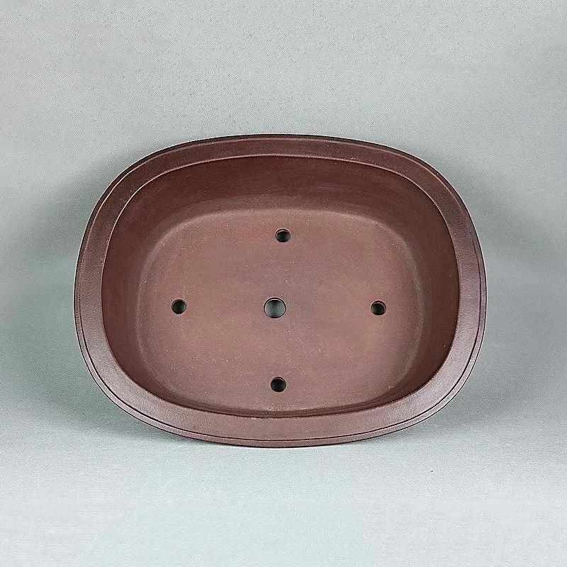 21.6 inch (55cm) Extra Large Oval Bonsai Pot w Flared Rim & Band Detailing Inner View