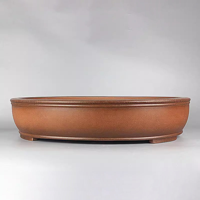 21.6 inch (55cm) Extra Large Oval Shallow Wide Classic Bonsai Pot w Raised Line Rim