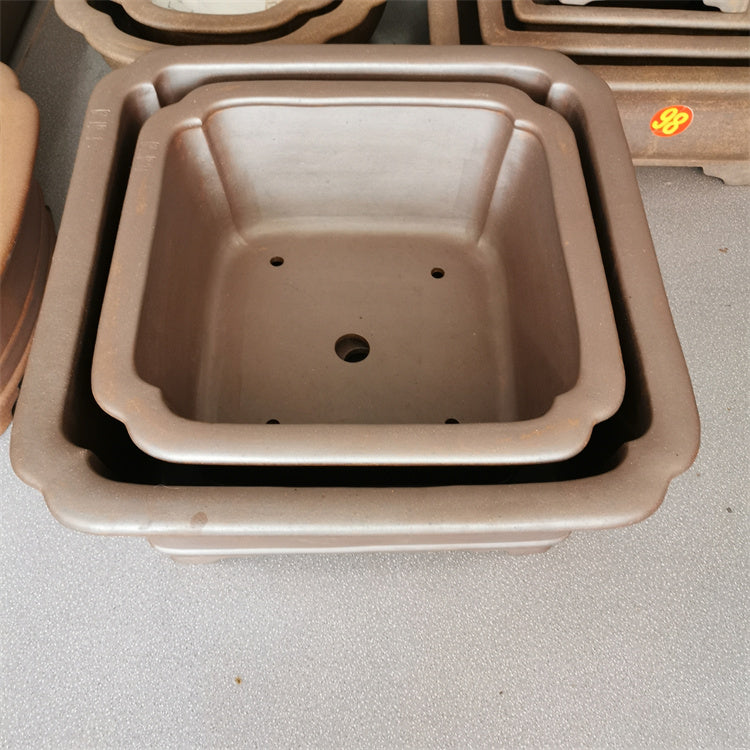 22.4 inch (57cm) Extra-Large Square Deep Bonsai Pot w Rounded Stepped Corners Inner View