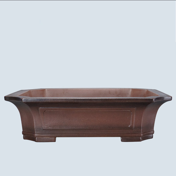 22.4 inch (57cm) Extra Large Flared Rectangular Corner-Cut Premium Bonsai Pot Unglazed