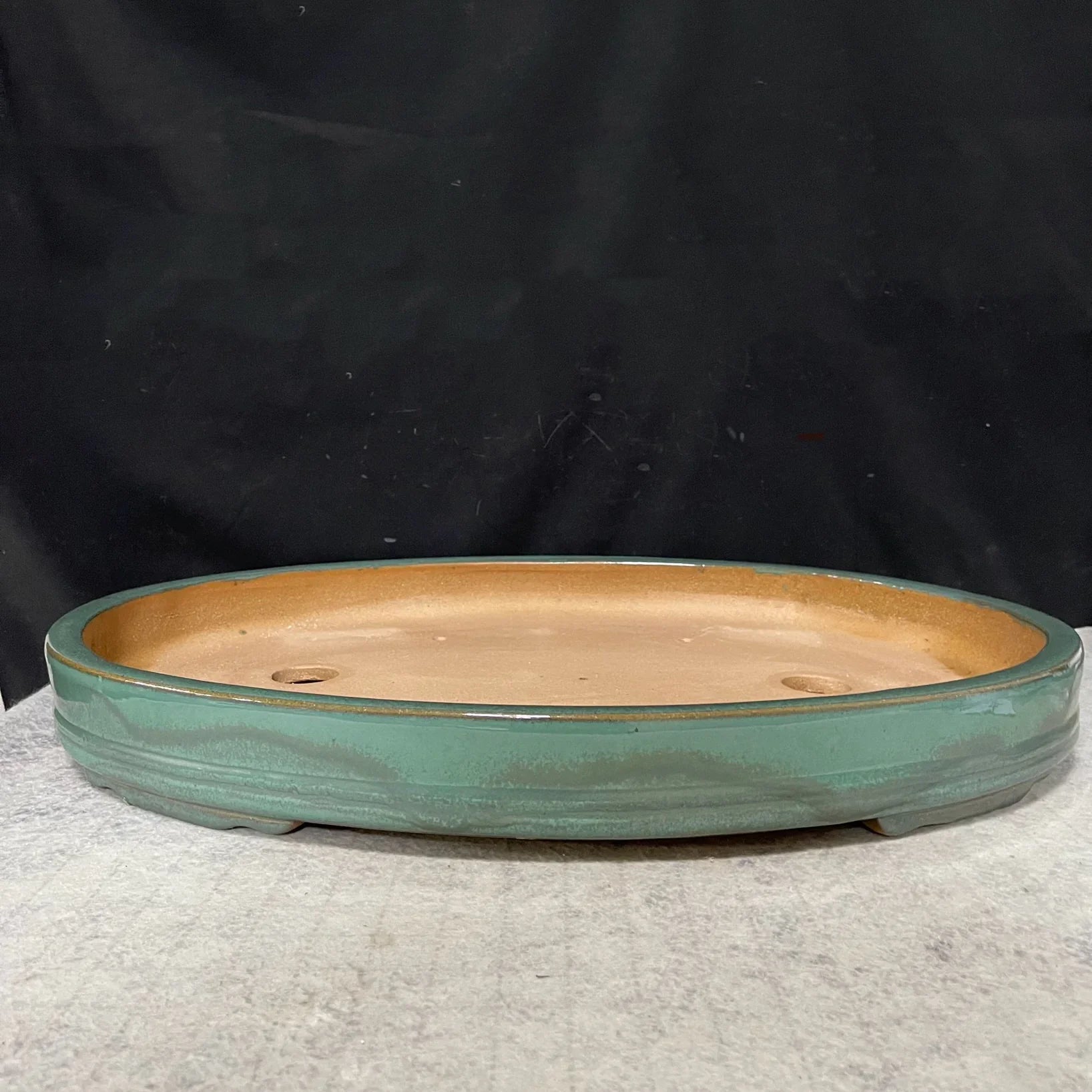 22.4 inch (57cm) Extra Large Glazed Oval Shallow Forest Bonsai Pot