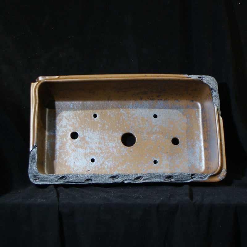 22.8 inch (58cm) Extra Large Rectangular Wood-Fired Bonsai Pot with Eroded Stone-Like Texture Inner View