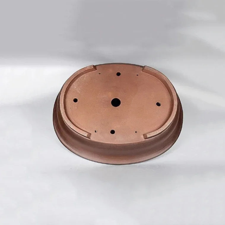 22.8 inch Extra Large Oval Premium Handmade Unglazed Bonsai Pot Bottom View