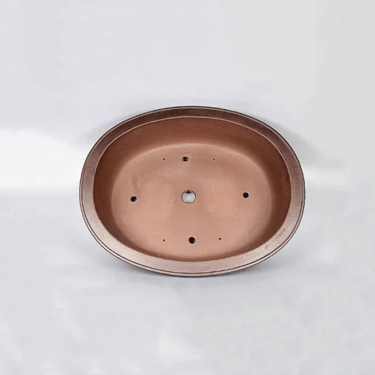 22.8 inch Extra Large Oval Premium Handmade Unglazed Bonsai Pot Inner View