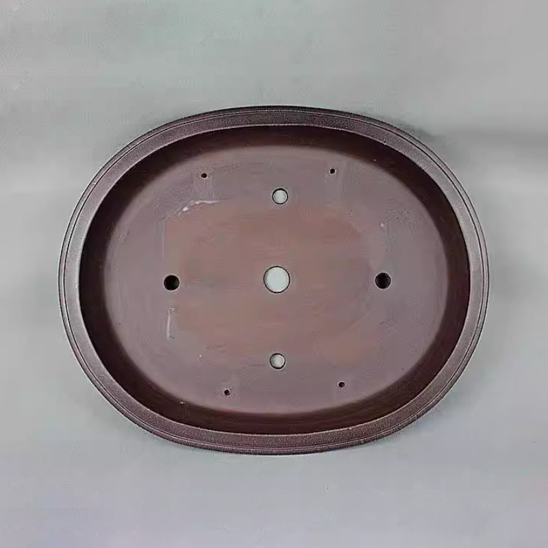 22 inch (56cm) Extra Large Oval Antique Style Classic Shallow Unglazed Forest Bonsai Pot Inner View