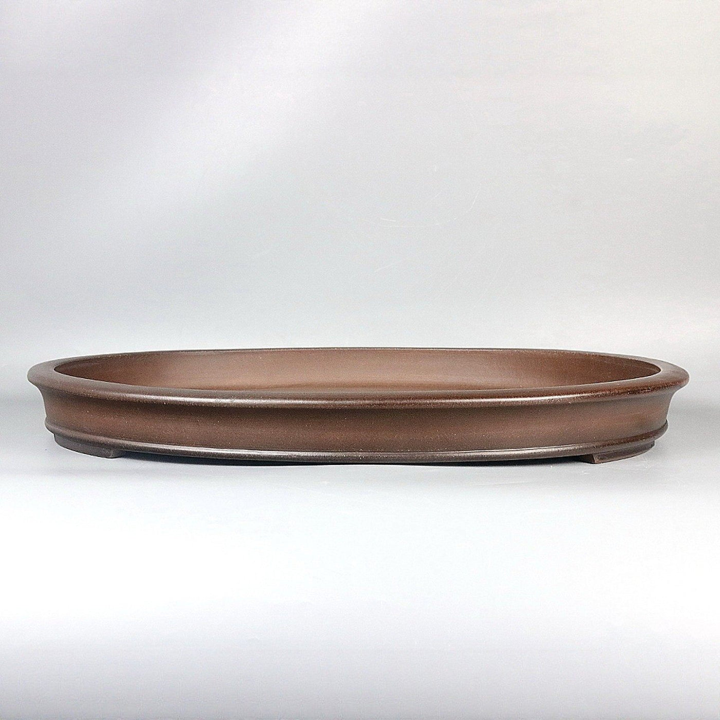 22 inch (56cm) Extra Large Shallow Oval Unglazed Forest Bonsai Pot w Subtle Gradient Finish