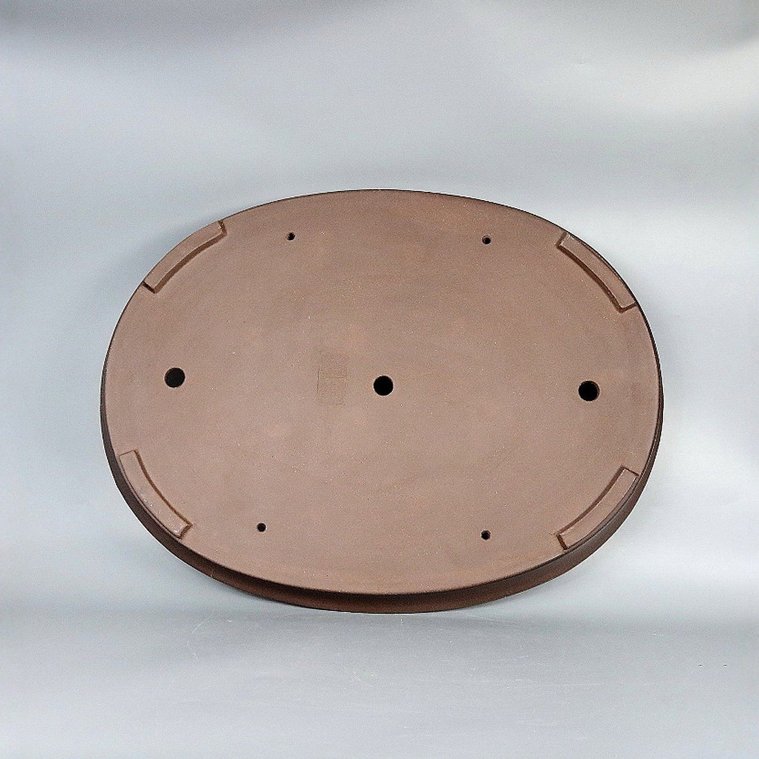 22 inch (56cm) Extra Large Shallow Oval Unglazed Forest Bonsai Pot w Subtle Gradient Finish Bottom View