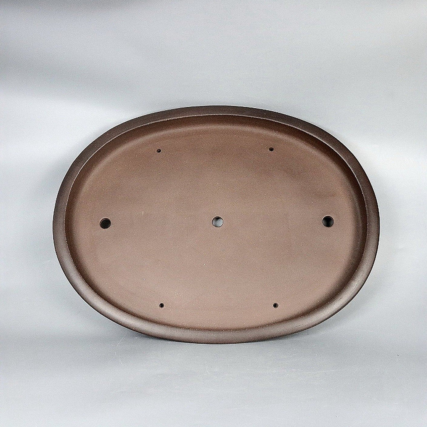 22 inch (56cm) Extra Large Shallow Oval Unglazed Forest Bonsai Pot w Subtle Gradient Finish Inner View